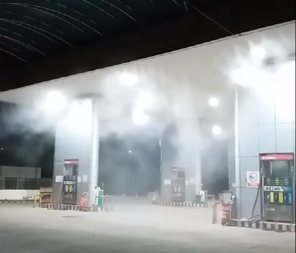 加油站喷雾降温视频案例
