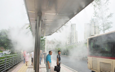 喷雾降温公交站台案例